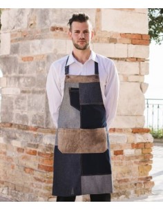 Delantal con peto California azul 2