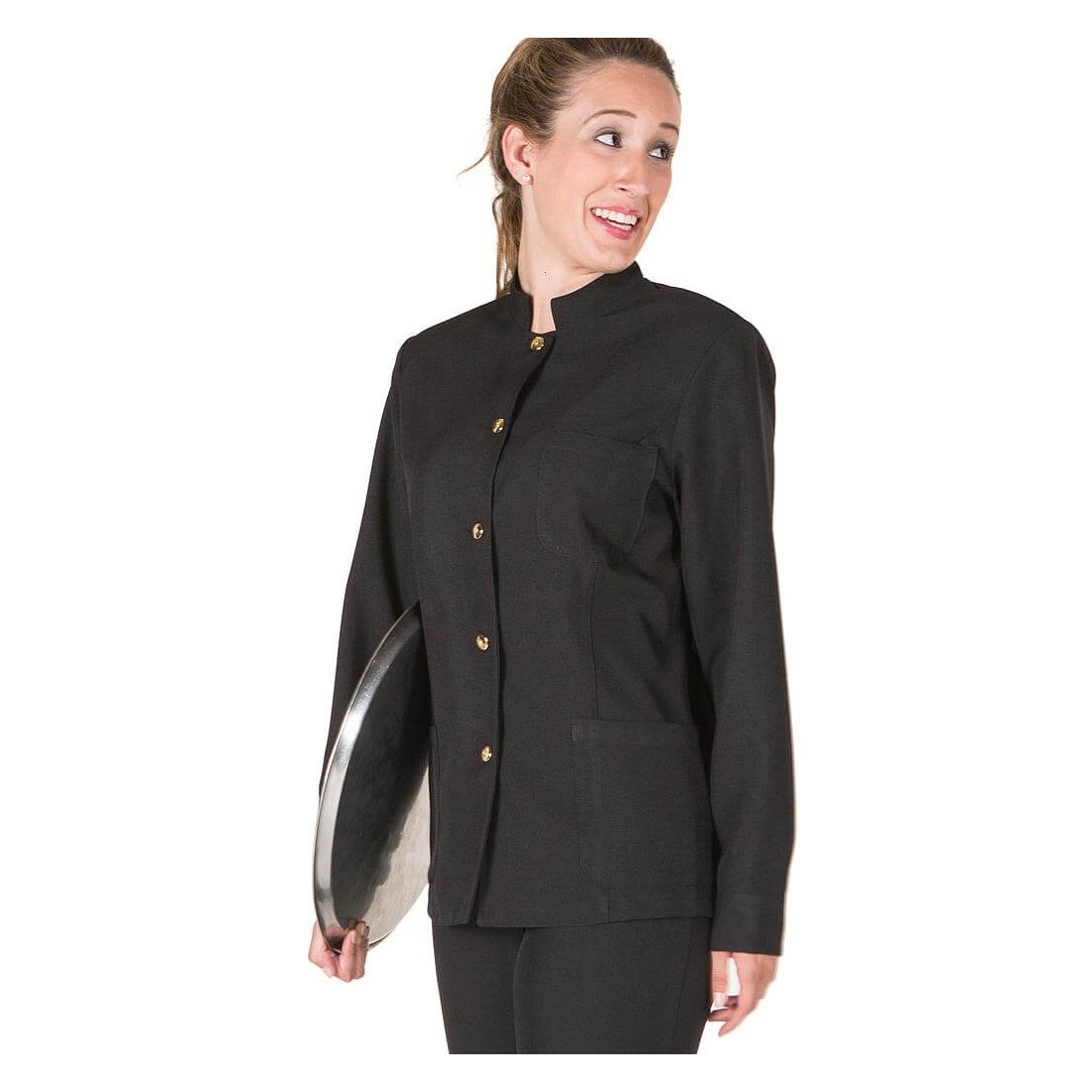 Chaqueta de sala mujer con botones negros