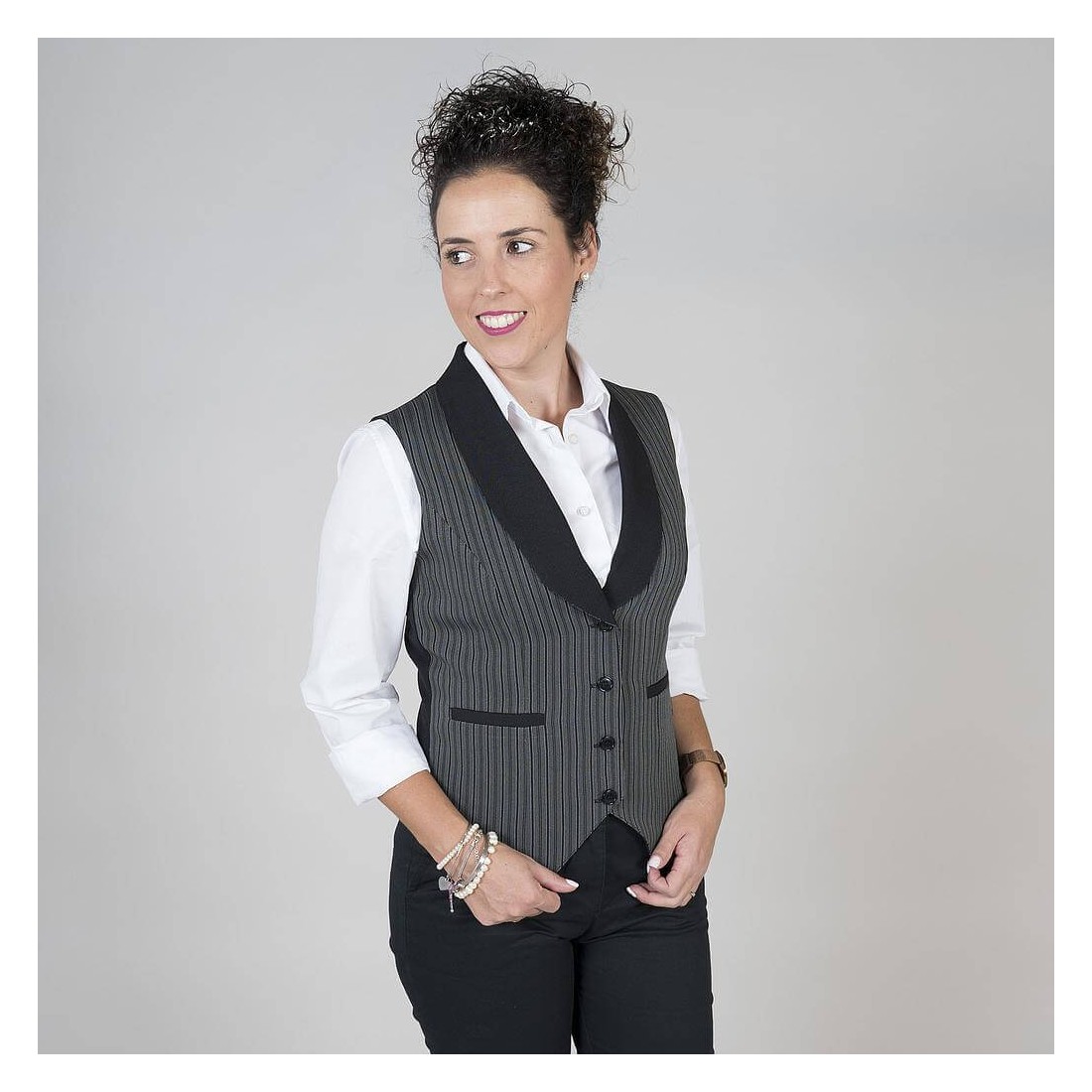 Chaleco de sala con rayas para mujer