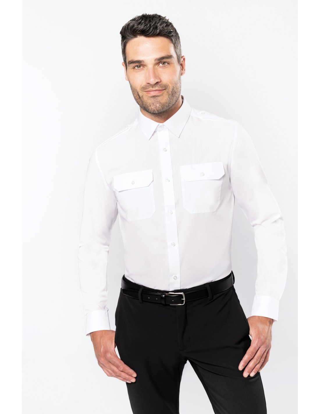 Camisa piloto de manga larga