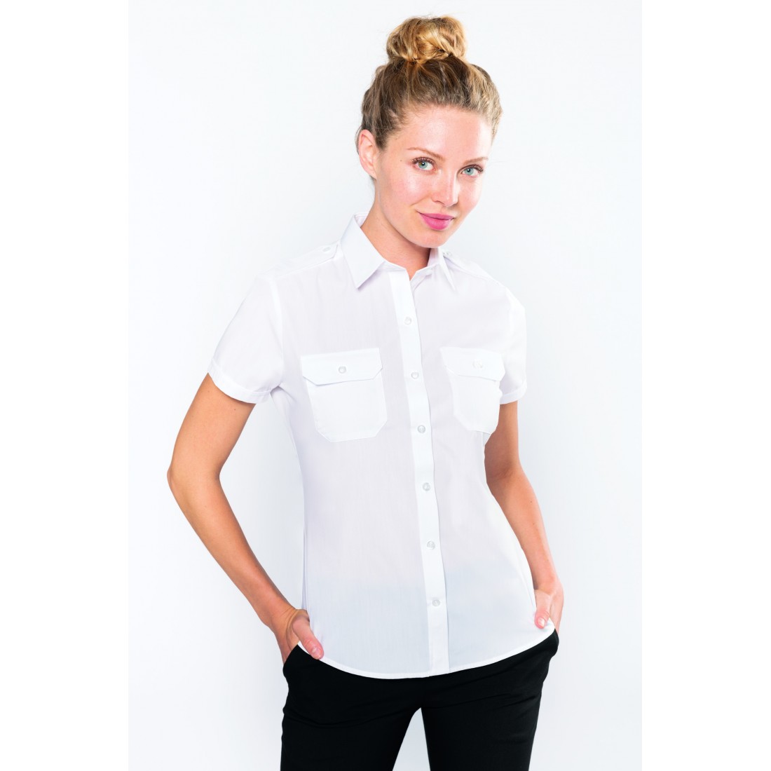 Camisa mujer piloto de manga corta