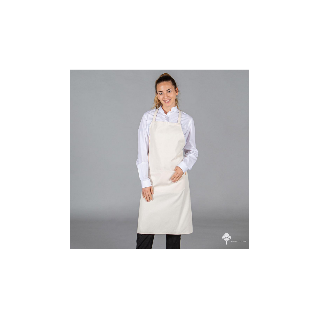 Delantal con peto tejido orgánico