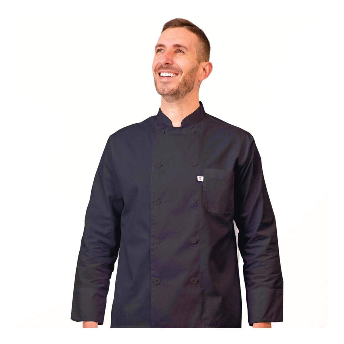 Casaca cocina con botones negra