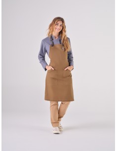 Delantal Boulevard con tira de piel