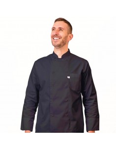 Casaca cocina con botones negra