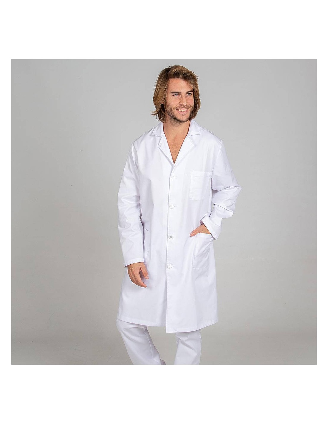 Bata laboratorio manga larga unisex