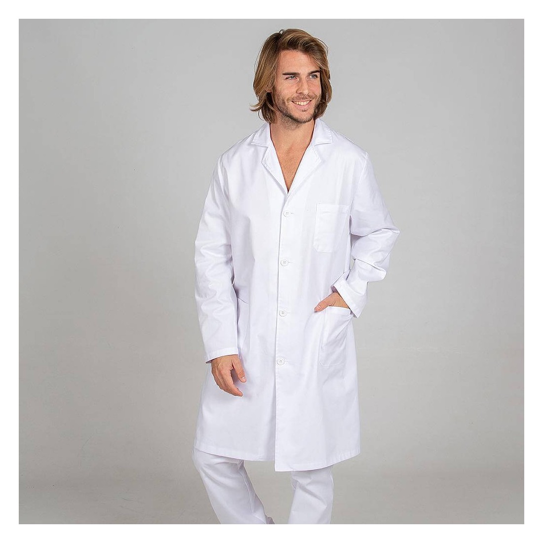 Bata laboratorio manga larga unisex