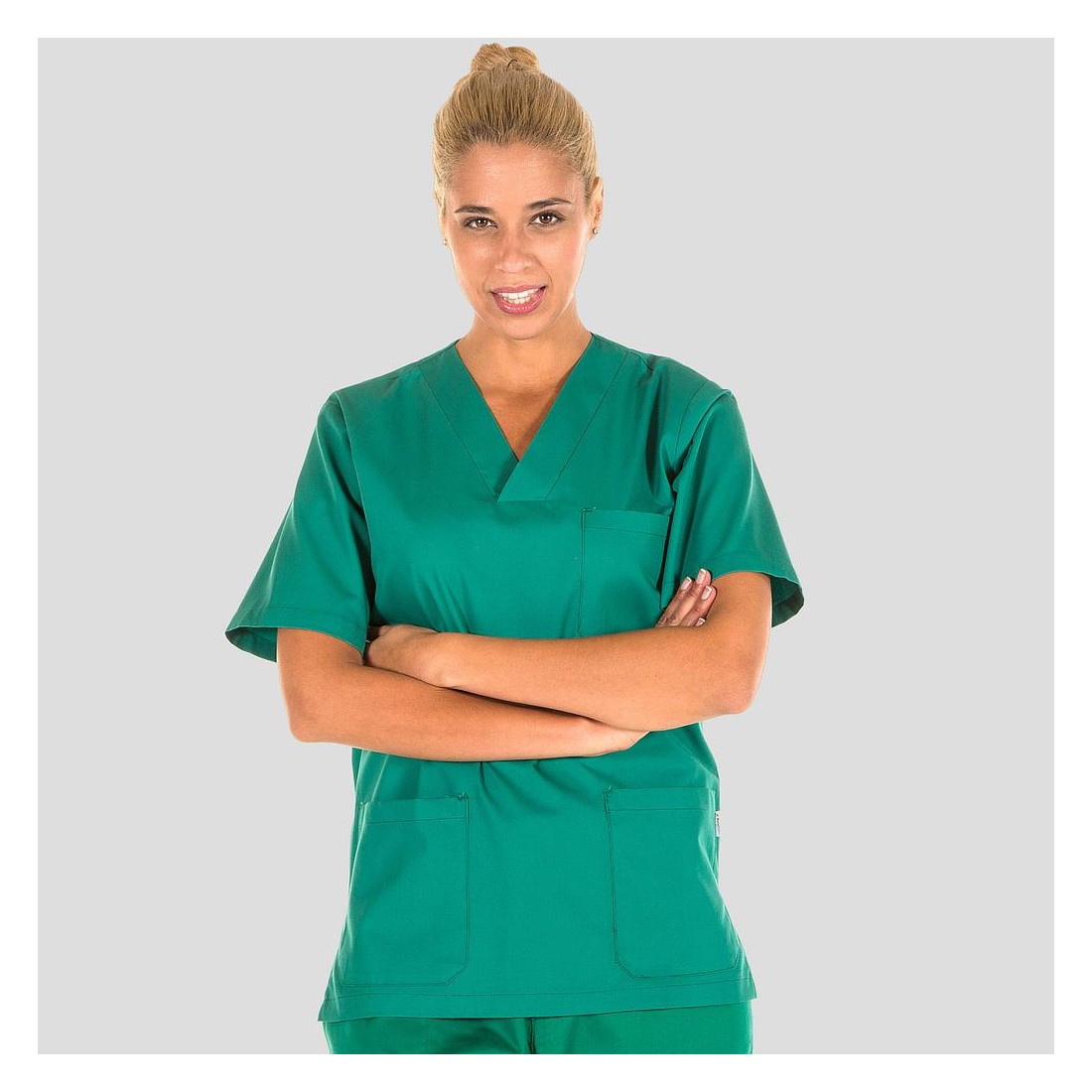 Casaca sanitaria manga corta unisex