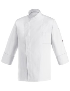 Chaqueta cocina blanca corchetes