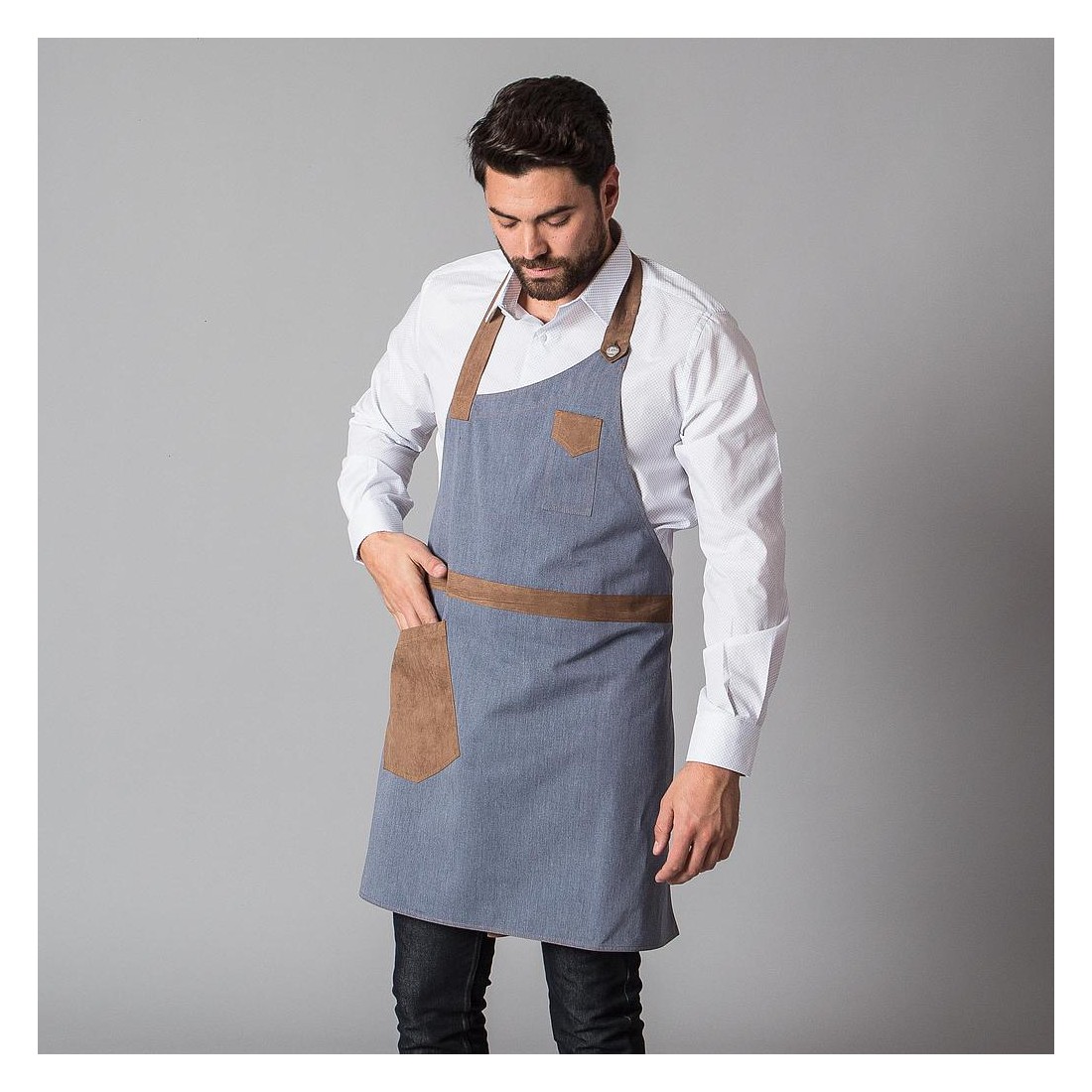 Delantal combinado con peto Antelina