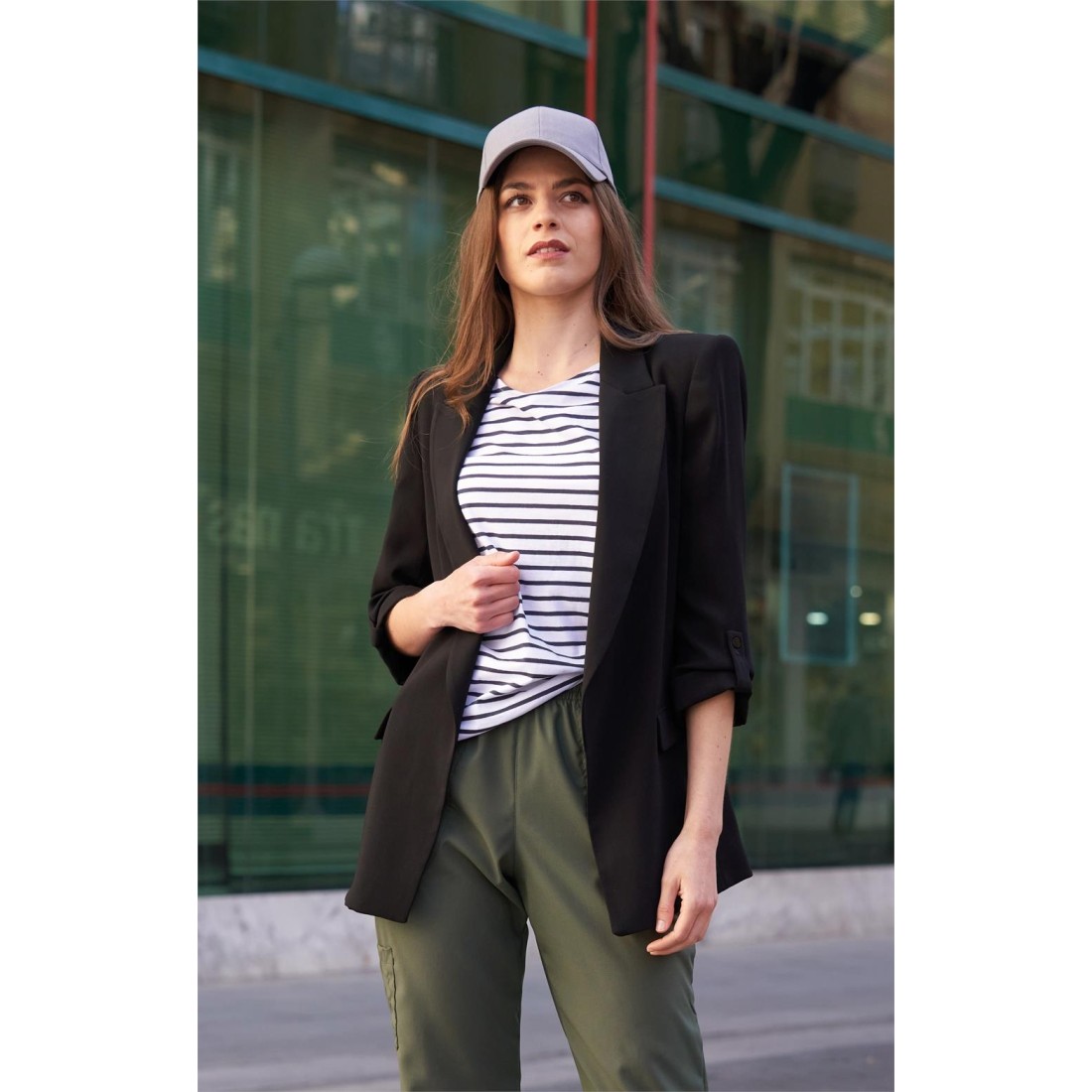 Blazer abierta media manga