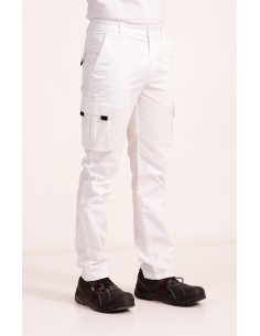 Pantalón multibolsillos blanco"Institut Pere Martell"