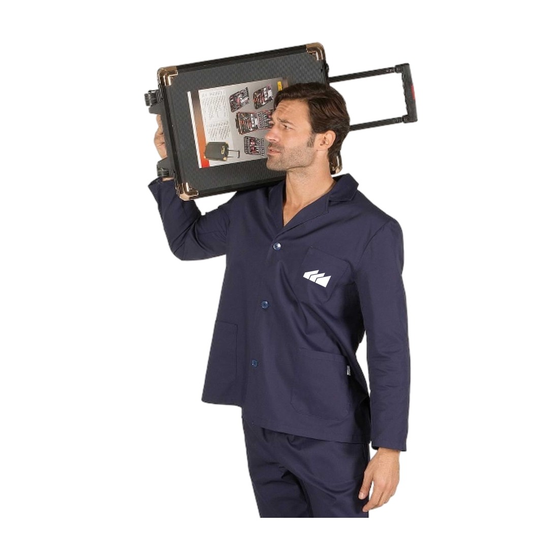 Bata azul marino "Institut Pere Martell"