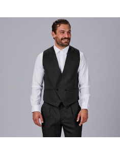 Chaleco cruzado hombre negro