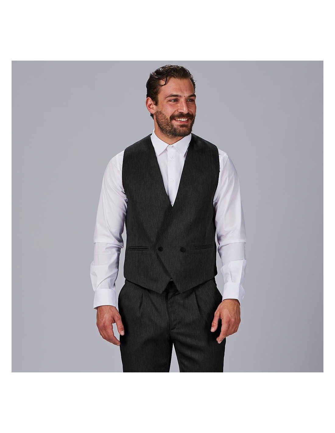 Chaleco cruzado hombre negro