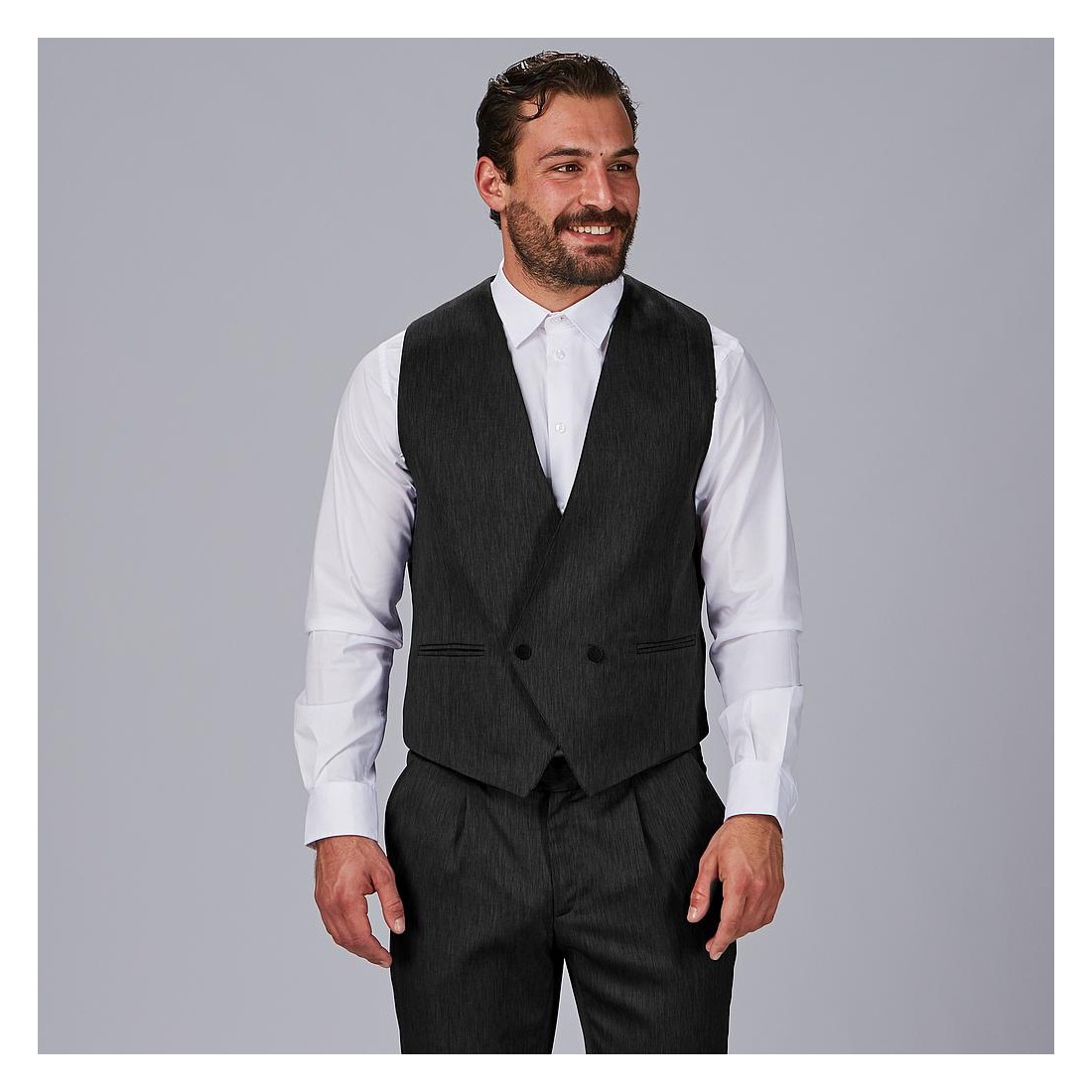 Chaleco cruzado hombre negro