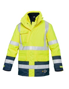 Parka ignifuga antiestática alta visibilidad
