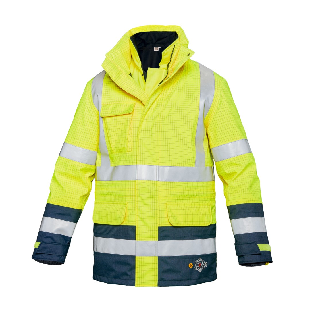 Parka ignifuga antiestática alta visibilidad