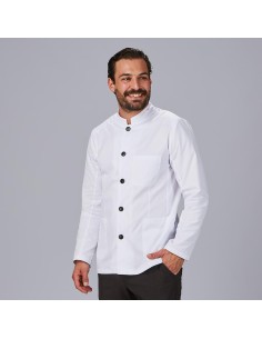 Chaqueta hombre cuello mao blanca