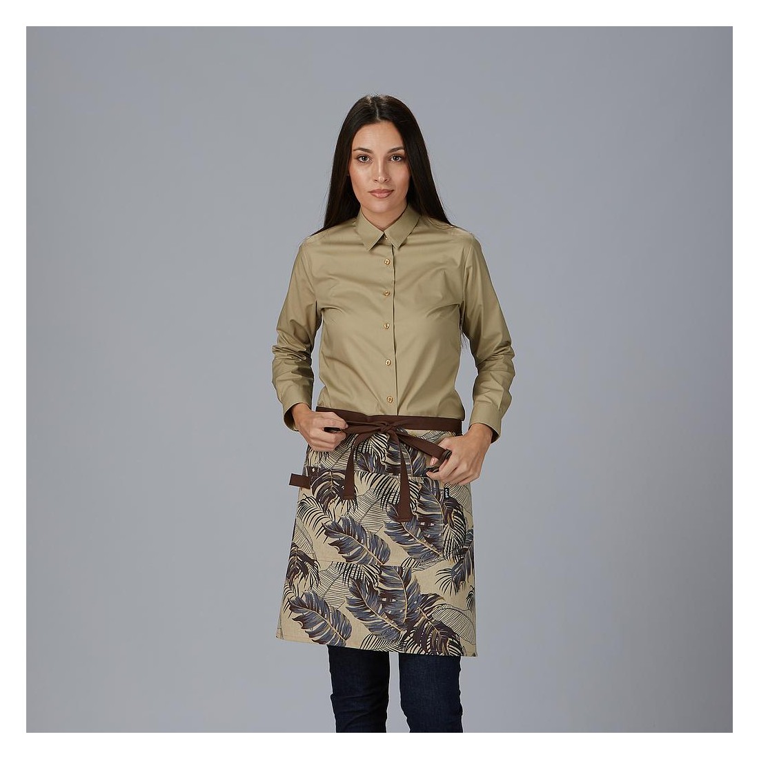 Delantal sin peto estampado flores