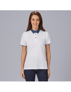 Polo mujer cuello camisero tejano