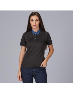 Polo mujer cuello camisero tejano 2