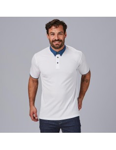 Polo hombre cuello camisero tejano