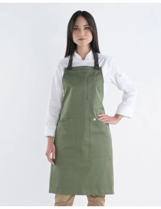 Delantal Boulevard con tira de piel