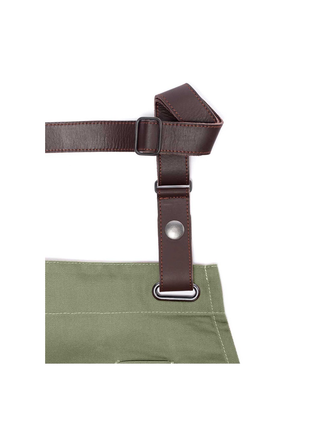 Delantal Boulevard con tira de piel