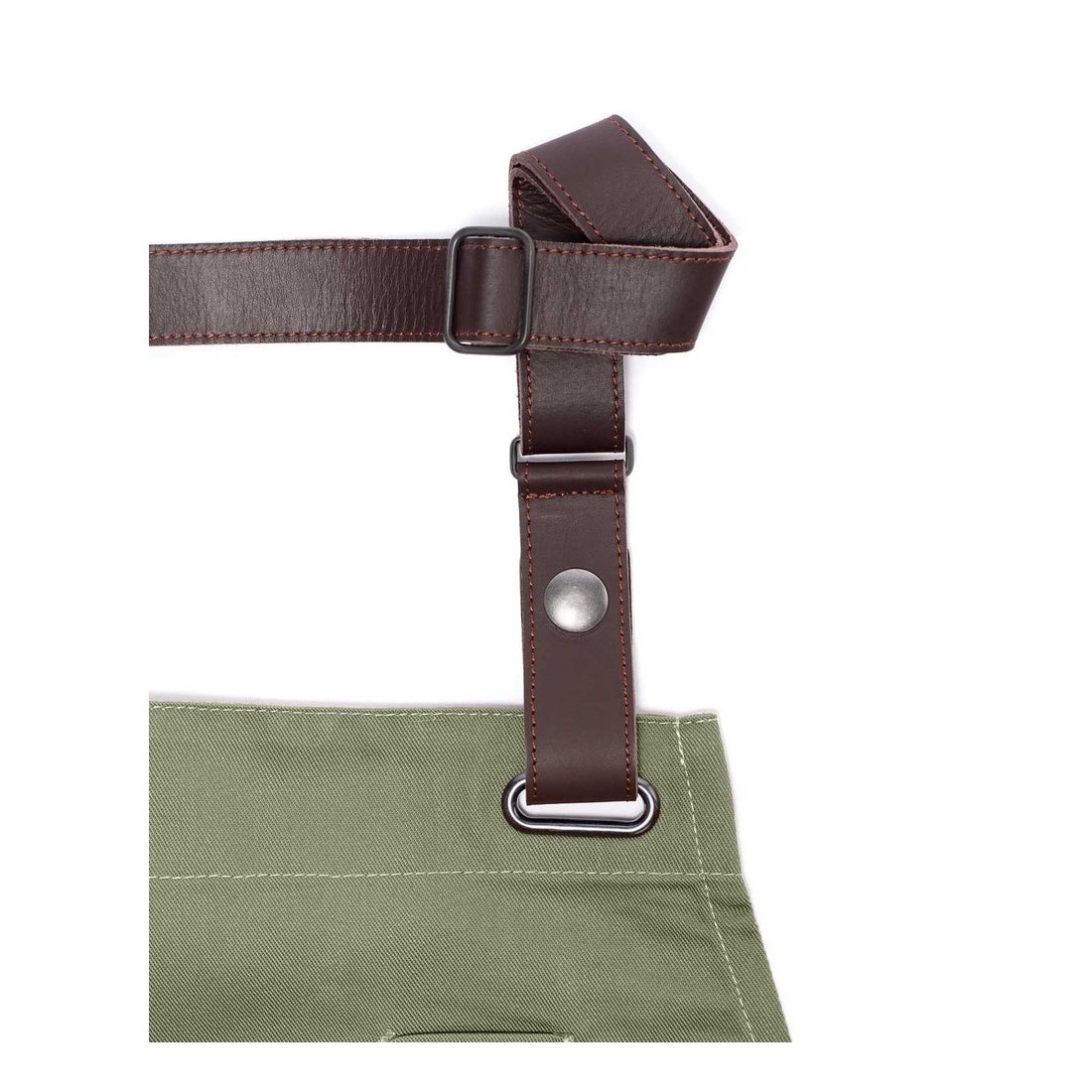 Delantal Boulevard con tira de piel